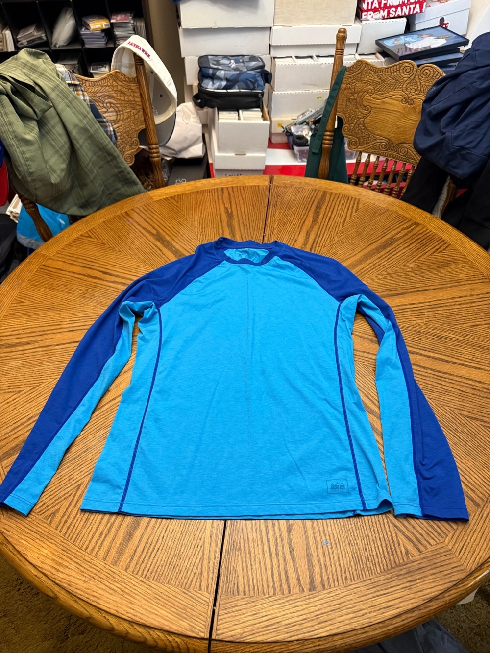 L.L. Bean Men’s Two-Tone Blue Long-Sleeve Swim Rash Guard
